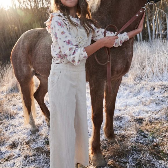 NWT Mini Boden Frill Strap Cord Overalls - Picture 4 of 9